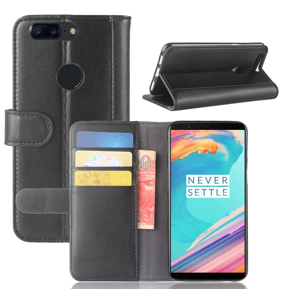Роскошный чехол книжка из натуральной кожи с подставкой для Oneplus 5T|Бамперы| |