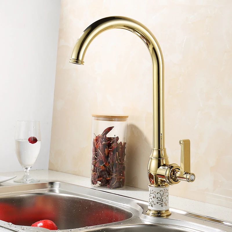 

Golden Copper For Cold and Hot Water Tap Sink Faucet Vegetable Washing Basin 360 Degree Rotating Faucet SE-M08Kitchen Faucets