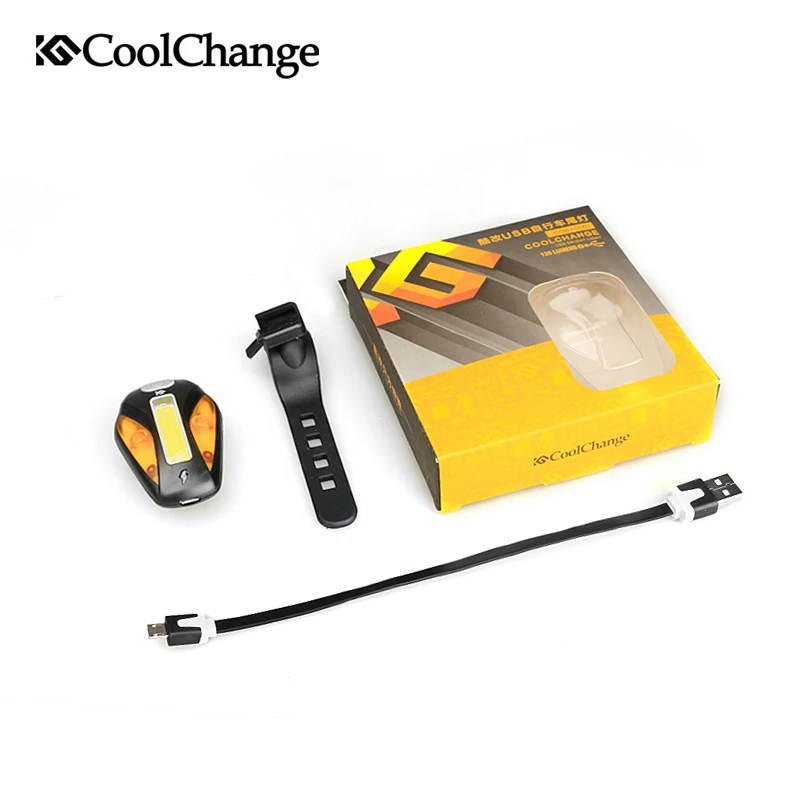 Best Cycling CoolChange Mountain Bike Headlight Taillight Road Bike Riding Equipment Accessories USB Charging Bicycle Warning Lights 5