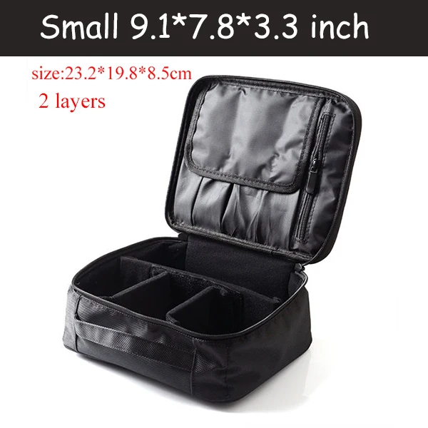 Black S 2 layers A Косметичка для путешествий Органайзер для макияжа косметическая сумочка сумки макияж сумки Maleta De Maquiagem Профессиональный туалетный мешок - Цвет: Black S 2 layers A
