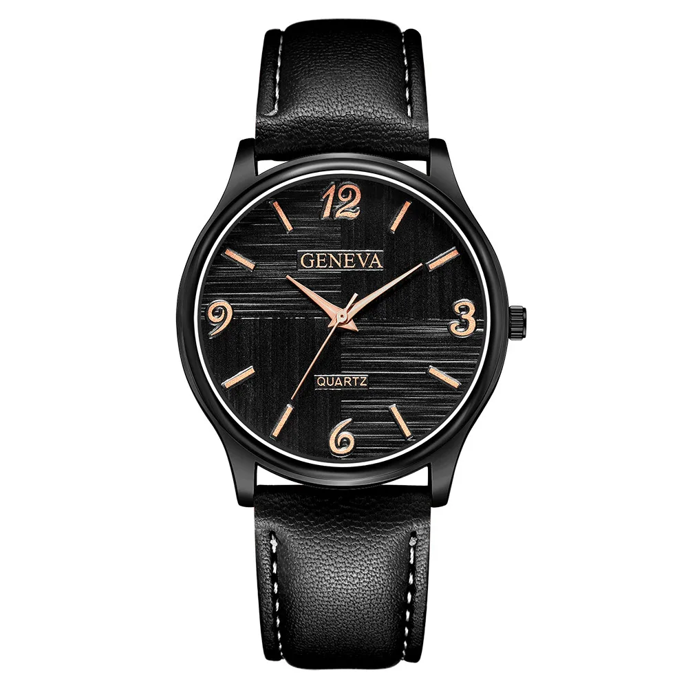 Женева Для мужчин, мужские часы, роскошные Для мужчин кварцевые наручные часы кожаный ремешок для часов аналоговый ультра-тонкий Бизнес Relogio Masculino Y5