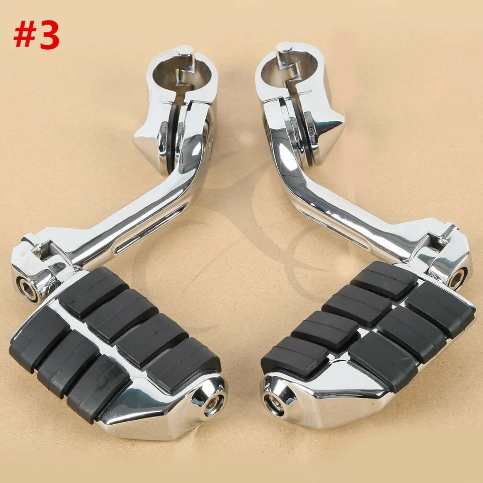 TCMT Universal 1 1/4 Engine Guard Footpegs Peg Clamps Fit For Harley Kawasaki 