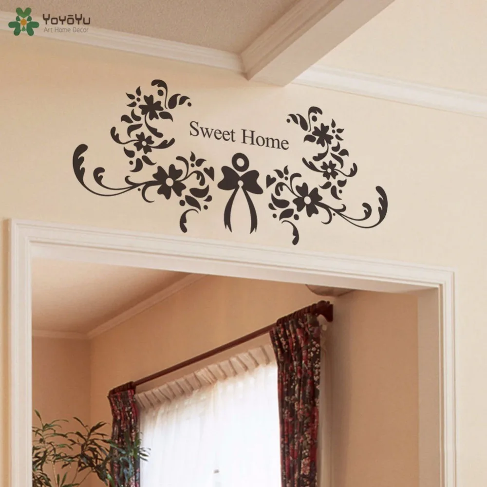 YOYOYU Wall Decal Sweet Home Wall Stickers Master Bedroom Headboard Art