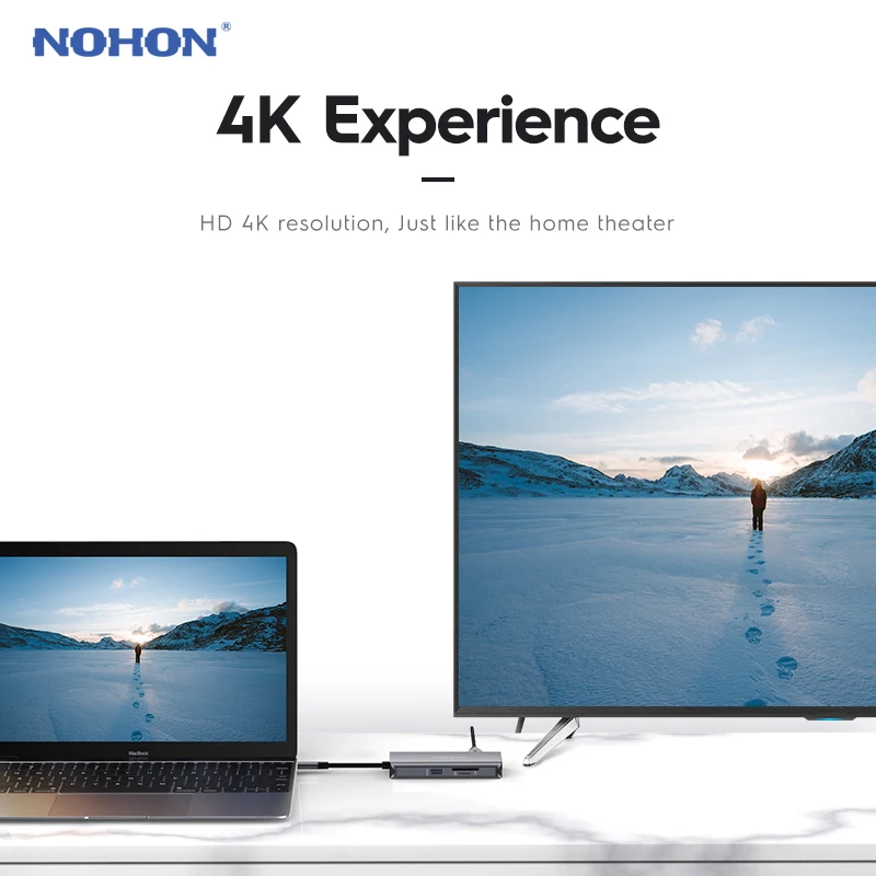 NOHON usb-хаб 3,0-Мульти USB C концентратор HDMI адаптер аудио NIC порт для MacBook huawei mate 20 Pro type C концентратор USB-C док-станция