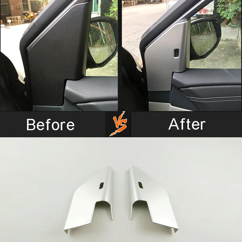 

For Nissan Tiida 2011 2012 2013 2014 2015 2016 2017 Car Styling Inner Triangular Sticker Doors Inner Triangular Cover Trim 2Pcs