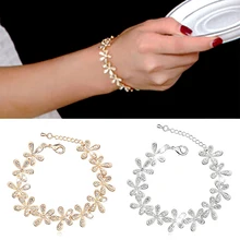 LNRRABC 1 шт. продаваемый Женский Золотой/серебристый браслет Снежинка Кристалл Шарм подарок модные украшения