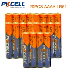 20 шт. PKCELL 1,5 V Батарея AAAA LR61 щелочной Батарея MN2500 E96 4A для выпрямления сухих и основная батарея аккумуляторов для стилуса пульт дистанционного управления