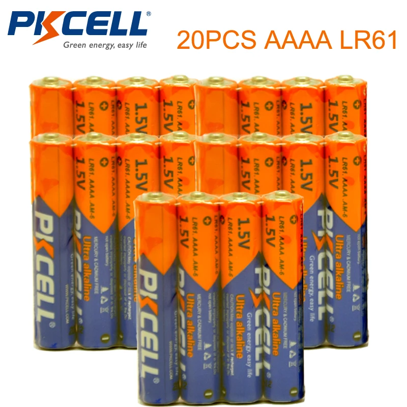 20 шт. PKCELL 1 5 V Батарея AAAA LR61 щелочной MN2500 E96 4A для выпрямления сухих и основная
