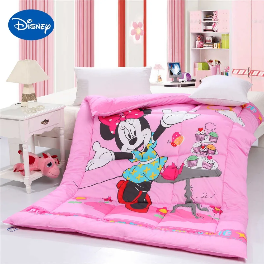 

Minnie Mouse Printing Comforters Single Twin Size kids Girls 100% Cotton Cover Autumn Winter Cartoon Character Quilt Pink Colour