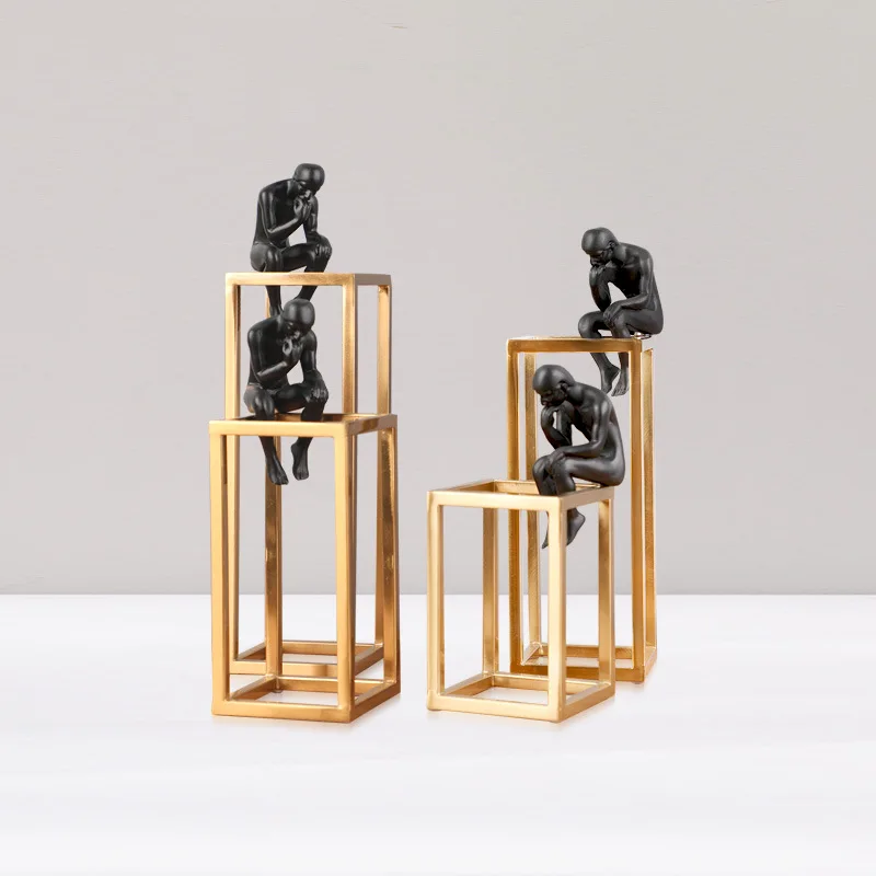 

Home decoration accessories modern Creativity Minimalism Thinking man Decoration Craft Mini figures Home Decor People Miniatures