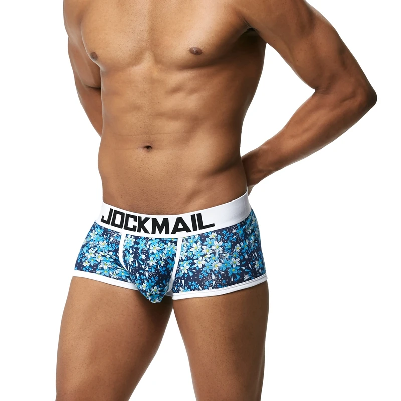 Бренд jockmail напечатаны Мужское нижнее белье боксеры Cueca сексуальные боксеры для мужчин Гей Трусики хлопок трусы боксеры Мужской мешочек шорты Боксеры