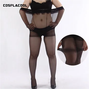 

[COSPLACOOL] Summer women tights Sexy ultra-thin Superelasticity fat big size stockings pantyhose women anti-hook wire 100kg