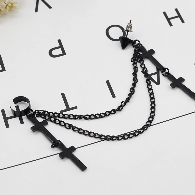 1pcs-Vintage-Punk-Metal-Cross-Tassel-Ear-Cuff-Earrings-For-Women-Hip-Hop-Multilayer-Chain-Tassels (1)