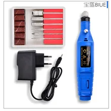 1 шт. мини-набор для маникюра из нержавеющей стали, электрическая ручка для маникюра, машинка для маникюра, педикюра, шлифовальная машинка для ногтей, полировщик, 2 цвета