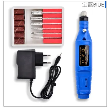 

1pc Mini Stainless Steel Nail Art Drill Set Electric Manicure Nail Pen Manicure Pedicure Machine Nail Grinder Polisher 2 colors