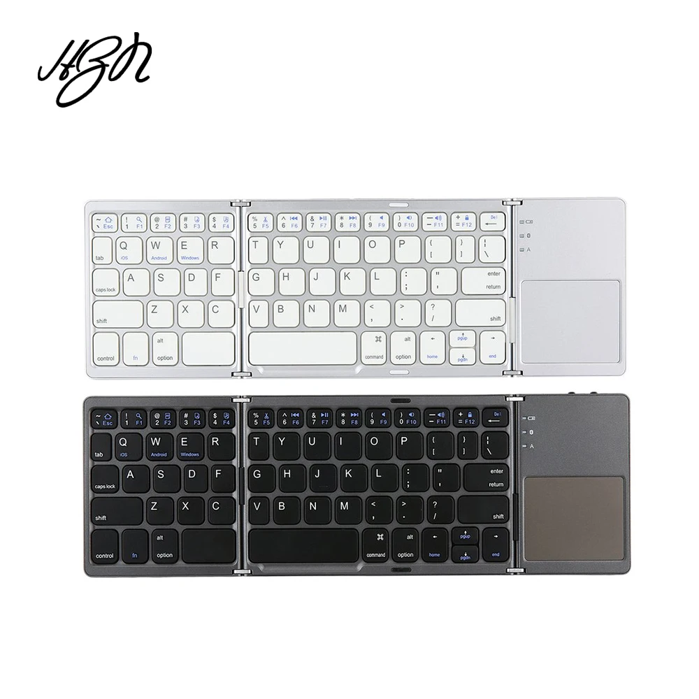 

Foldable Bluetooth Keyboard with Touchpad Pocket Size Portable Mini Slim Keyboard Rechargable Battery for iOS Android Windows PC