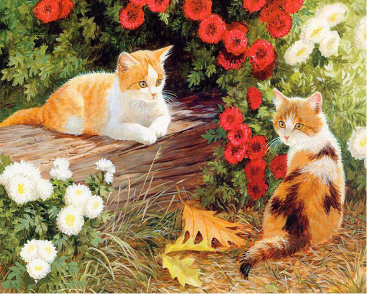 

Frameless Picture Two cats Painting By Numbers Modern Wall Art Handpainted Oil Painting On Canvas For Home Decoration
