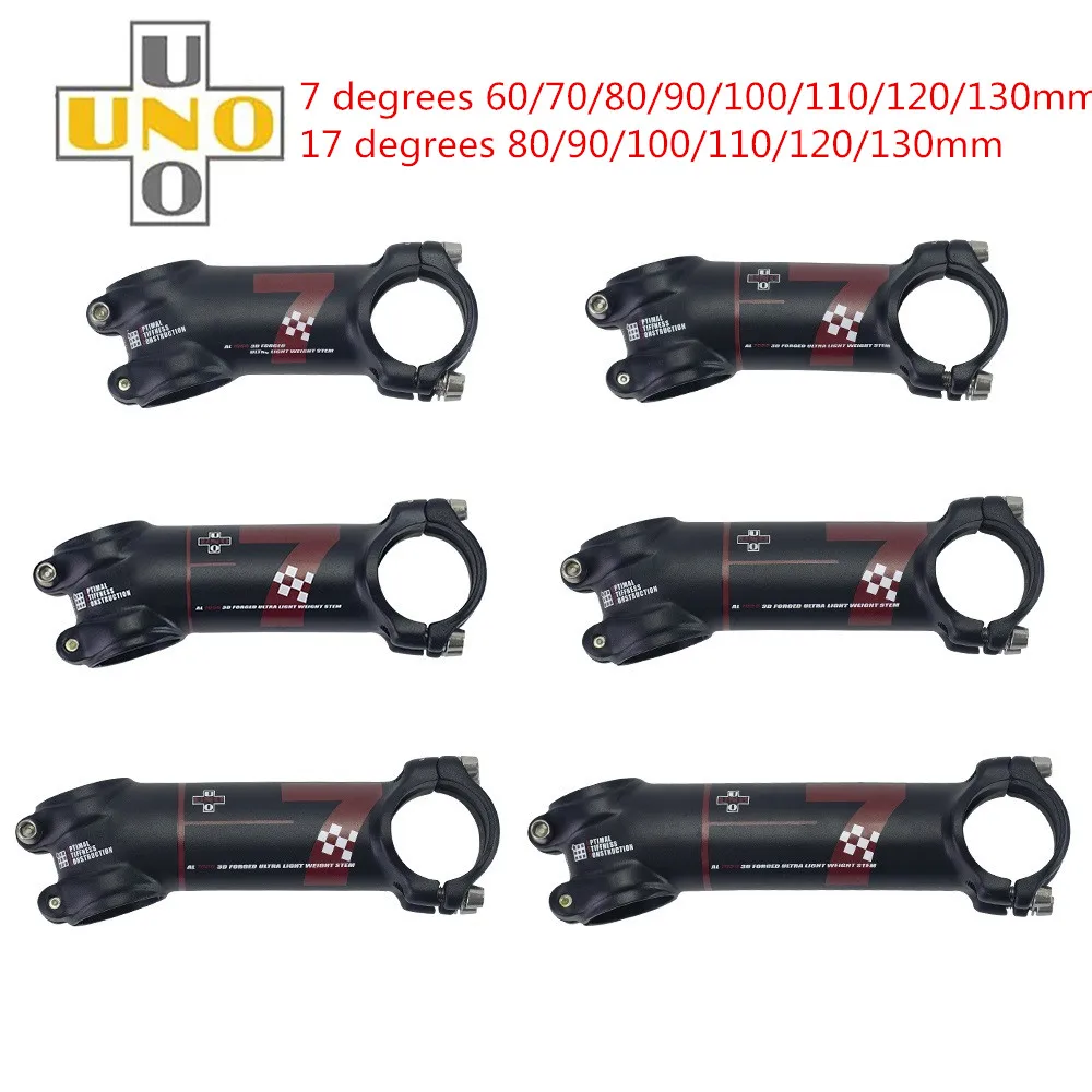 

UNO 7 lightest 7050 Aluminum Mountain bike Bicycle mtb stem 31.8*60/70/80/90/100/110/120/130mm 7/17 degrees