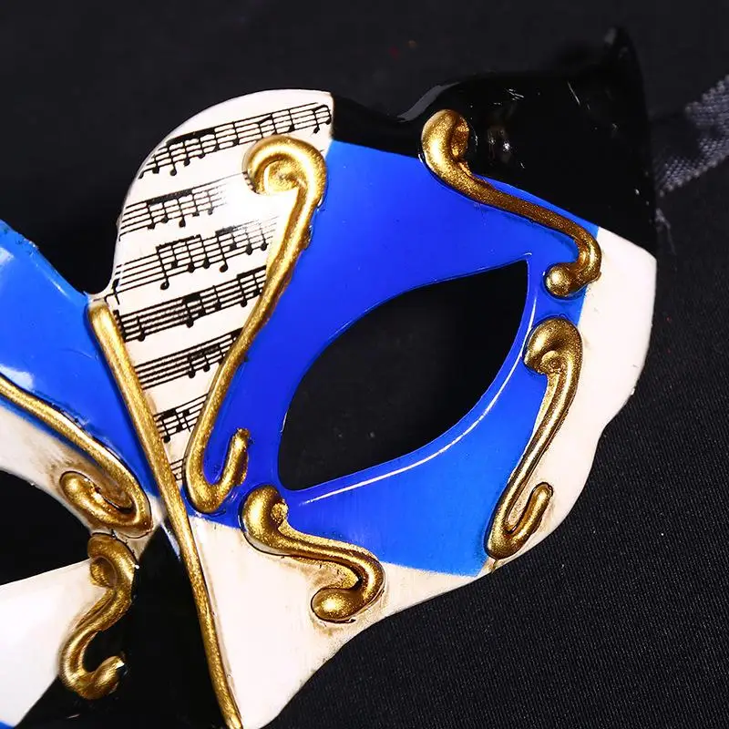 Creative Masquerade Masks For Adult Music Symbol Printed Party Mask Black Blue Festive Party Supplies For Christmas Halloween