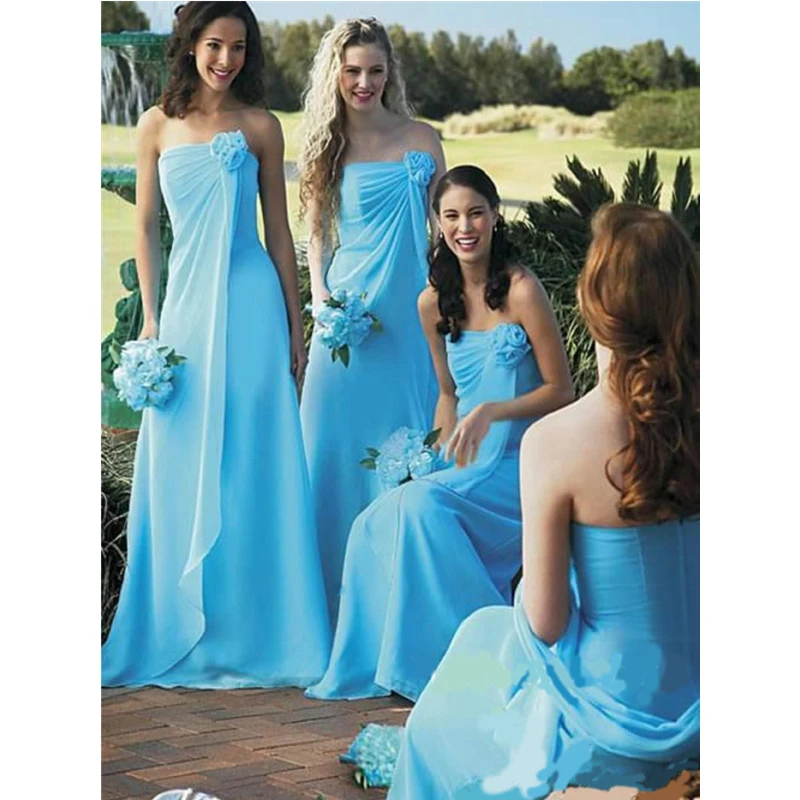 bright blue bridesmaid dress