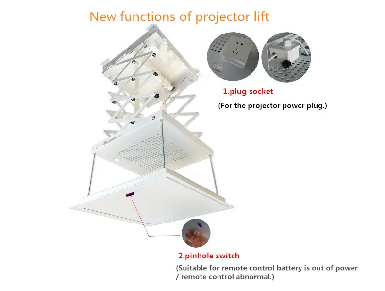 JingKe Моторизованный Лифт Проектора S240 высота подъема удлиненные 240 см загрузки Ёмкость 50 кг легкая инсталляция монтаж проектора