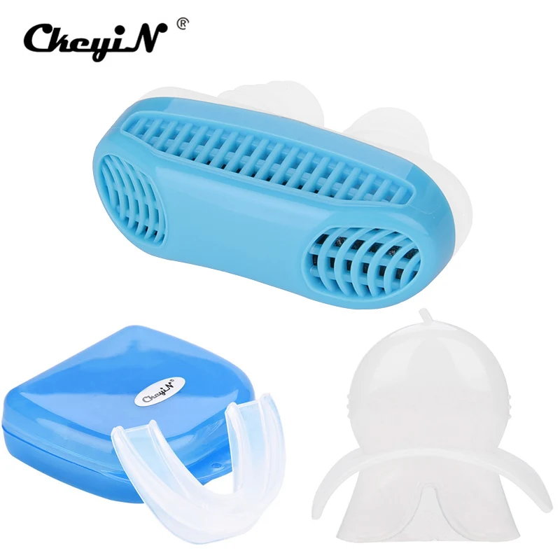 

Three-piece Anti Snoring Suit Silicone Anti Snore Mouthpiece Nose Clip Anti Snore Nasal Dilator Stop Teeth Grinding Sleeping Aid