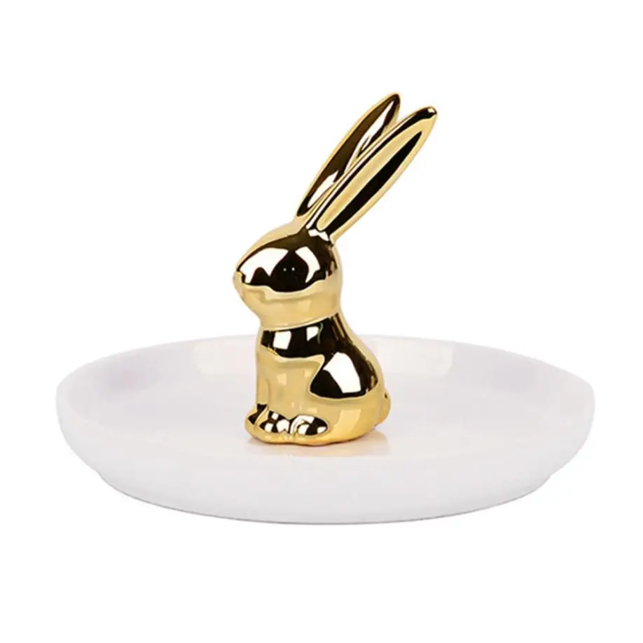 ZMHEGW украшения в форме кролика, Сервировочная тарелка, керамический поднос для хранения, украшения, тарелка для сервировки стола