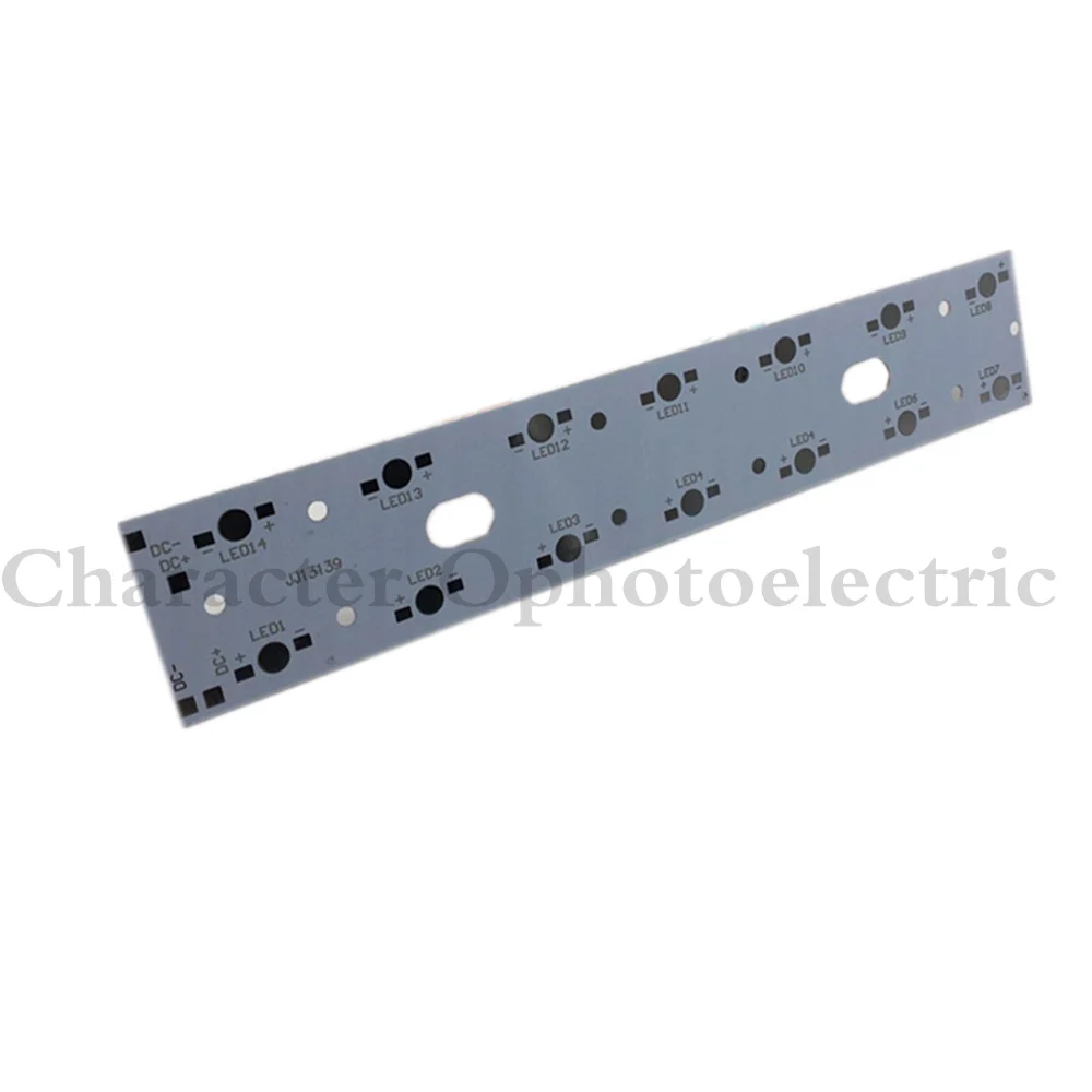 

1pcs 257mm x 47mm Aluminium PCB Circuit Board for 14PCS x 1W,3W,5W LED In Series
