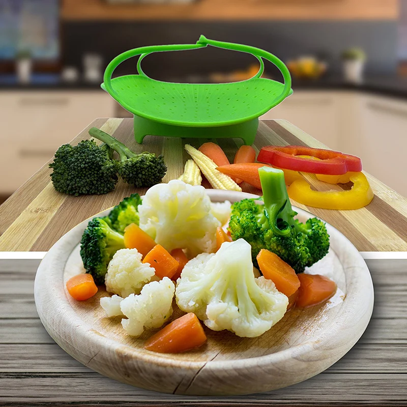 WALFOS кухонные принадлежности из пищевого силикона, силиконовая Пароварка для приготовления овощей, корзина для паровой корзины