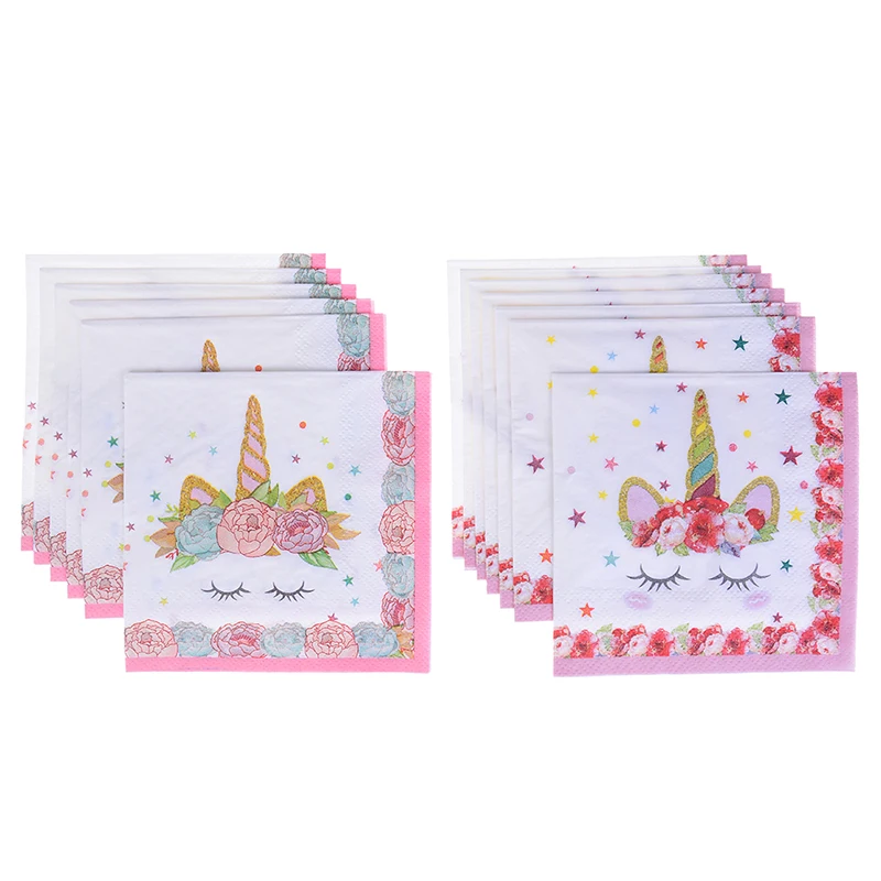 Unicorn Party Decor Hat Napkins Plate Table Cloth Kids Happy Birthday Gifts Birthday Latex Balloons Unicorn Theme Paper