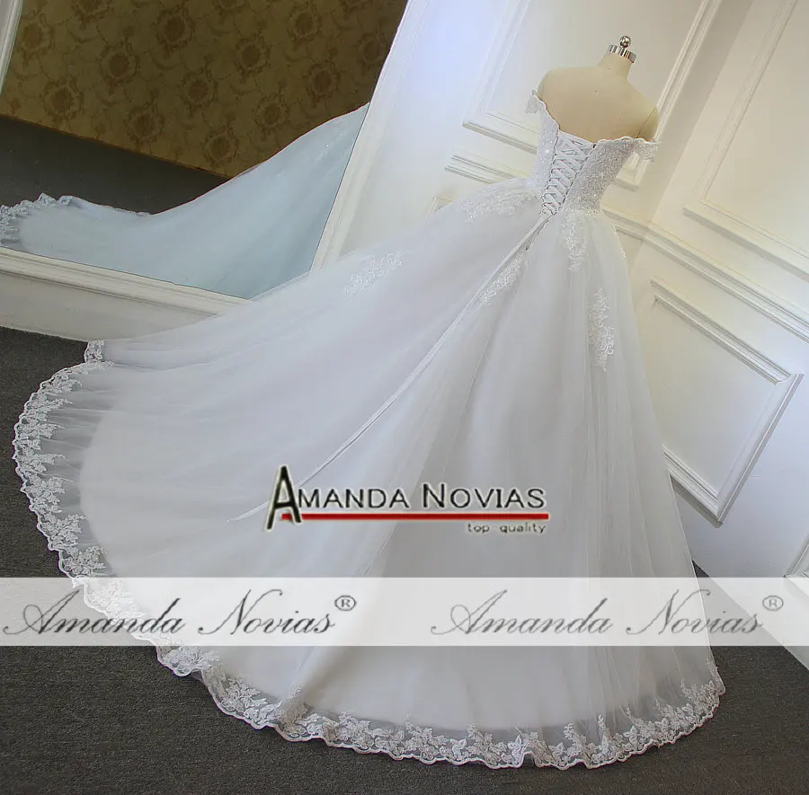 Amanda Novias Настоящее белое свадебное платье vestido de noche не с вуалью