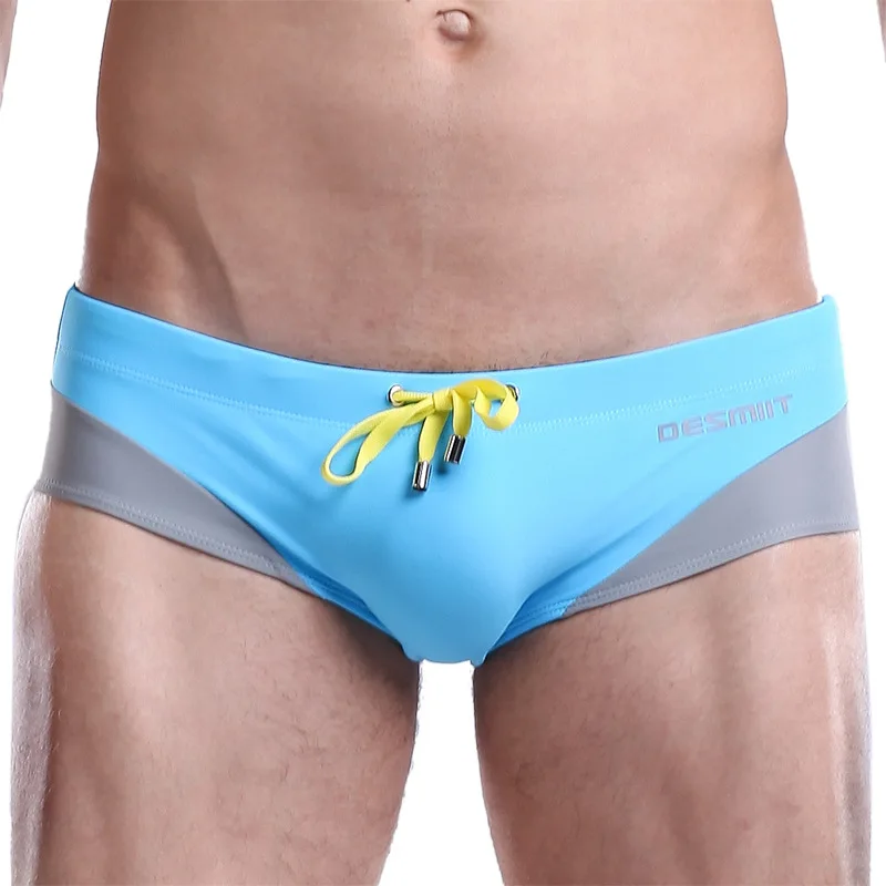 Мужская одежда для плавания с низкой посадкой пикантный купальник бикини мужские плавки боксеры трусы для пляжа купальный костюм шорты для ванны спортивная одежда DESMIIT бренд m-xl - Цвет: light blue