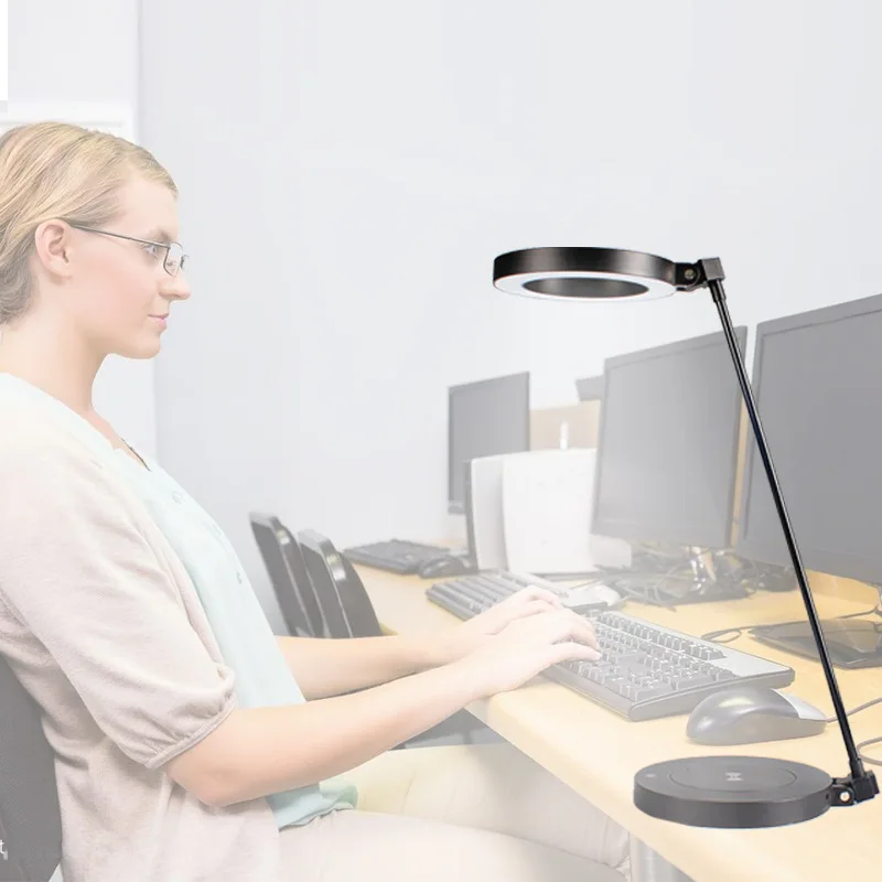 

Wireless Charging LED Desk Lamp Folding Dimmable Table Lamp with Iphone Charger Base Eye Care Protection Reading Light