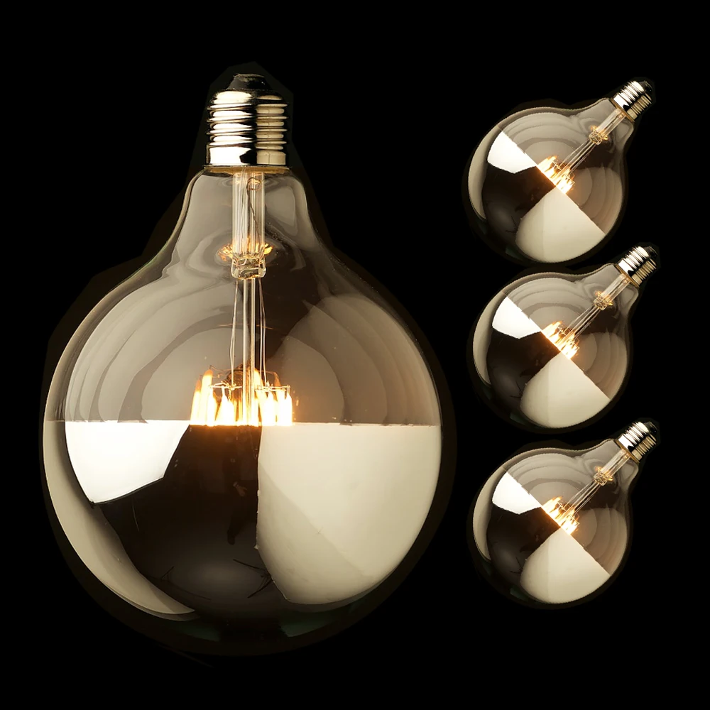 G125 10W E27 LED Crown Sliver Light Bulb Mirror Top Vintage Led