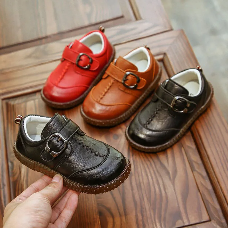 Kids Toddler Baby Little Boys Flats Brown Black Red England Leather ...