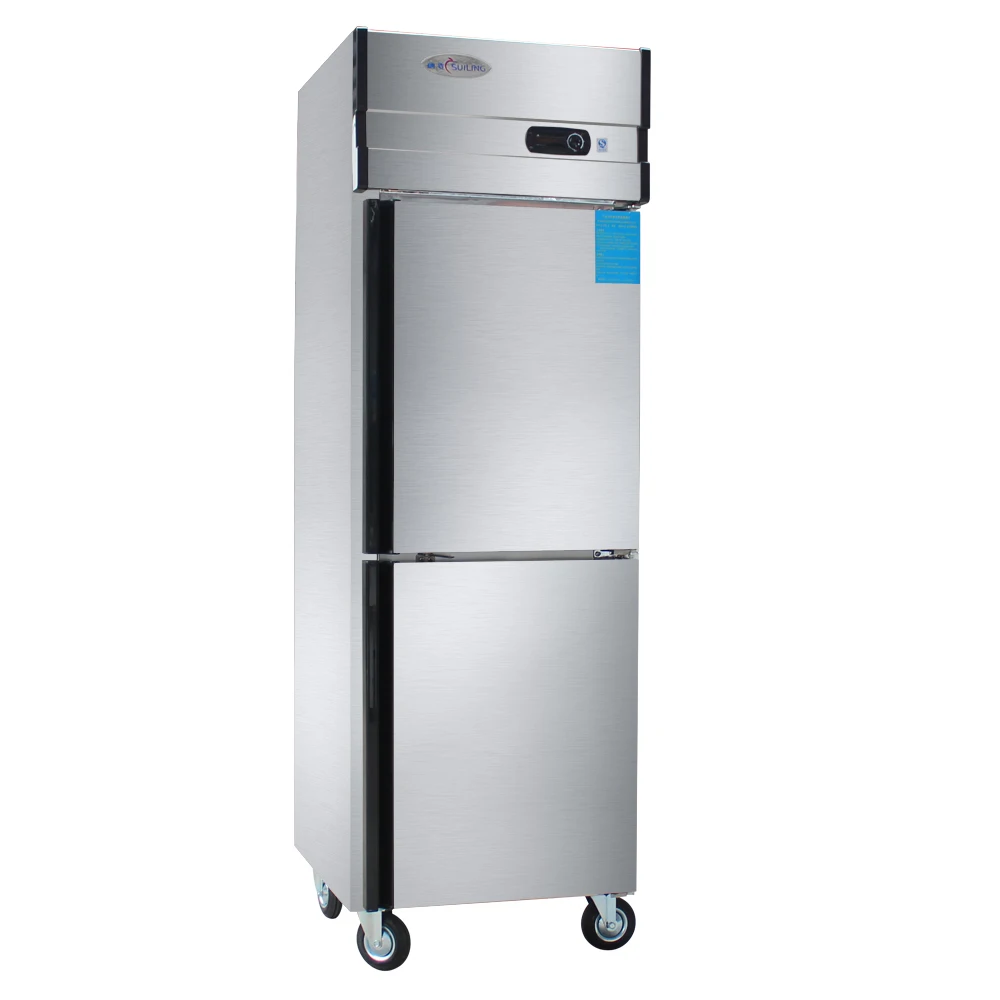 2 Door Stainless Steel Commercial Refrigerator Kitchen Reach In Cabinet Vertical Upright Freezer Fridge Machine 500L 