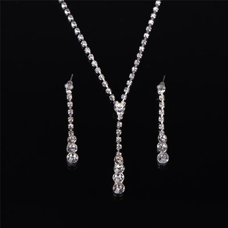EVER FAITH Wedding Jewelry Set - Crystal Bridal Necklace, Earrings & Bracelet For Bride