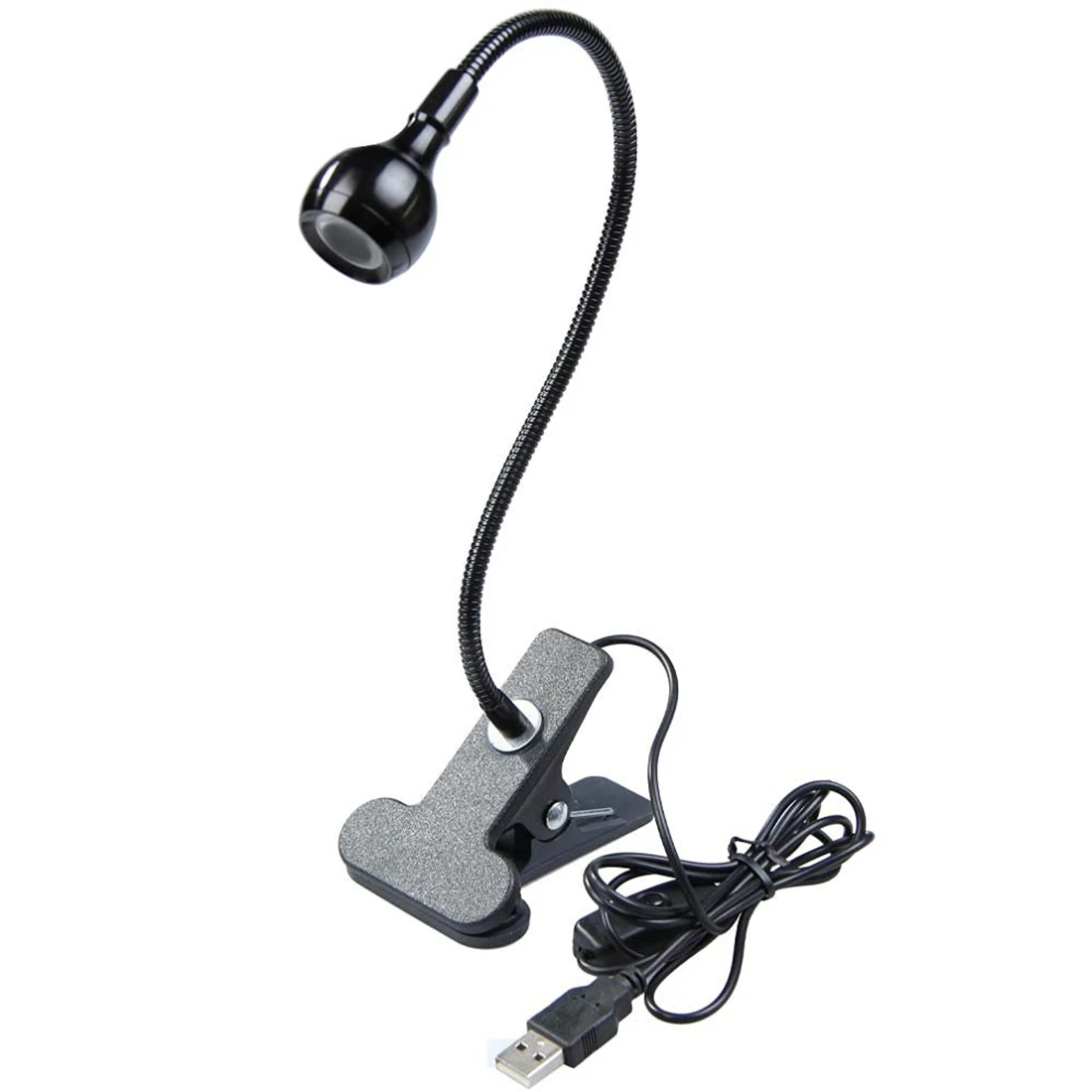 

USB Flexible 3LED Light Desk Lamp with Clip for Laptop PC Computer (Black)