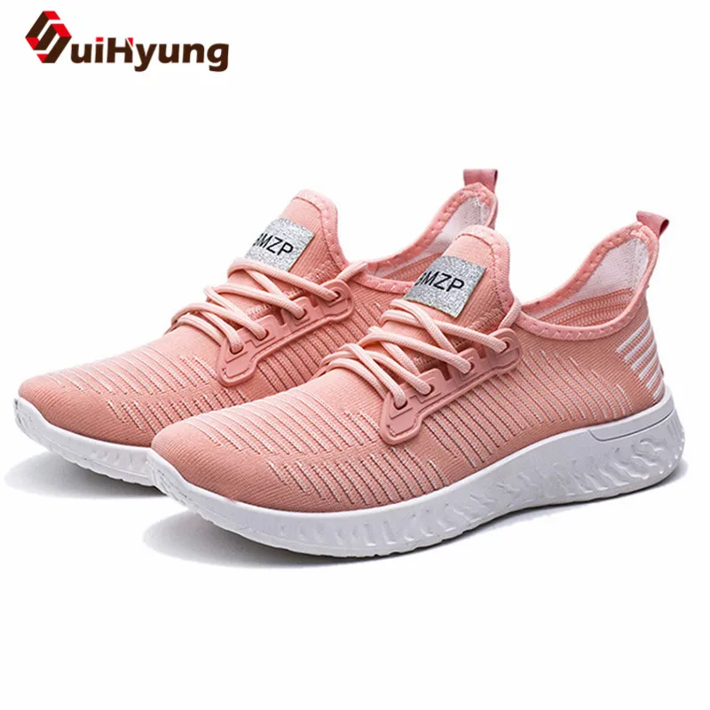 

Suihyung 2019 New Spring Women Casual Shoes Breathable Mesh Sneakers Woman Flat Platform Lace-Up Walking Shoes Zapatos de mujer