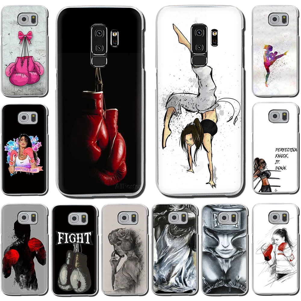 

Boxing Girl Gloves Hard Phone Cover Case For Samsung Galaxy S6 7 Edge S8 9 Plus S10 E Plus Note8 9 M10 20 30