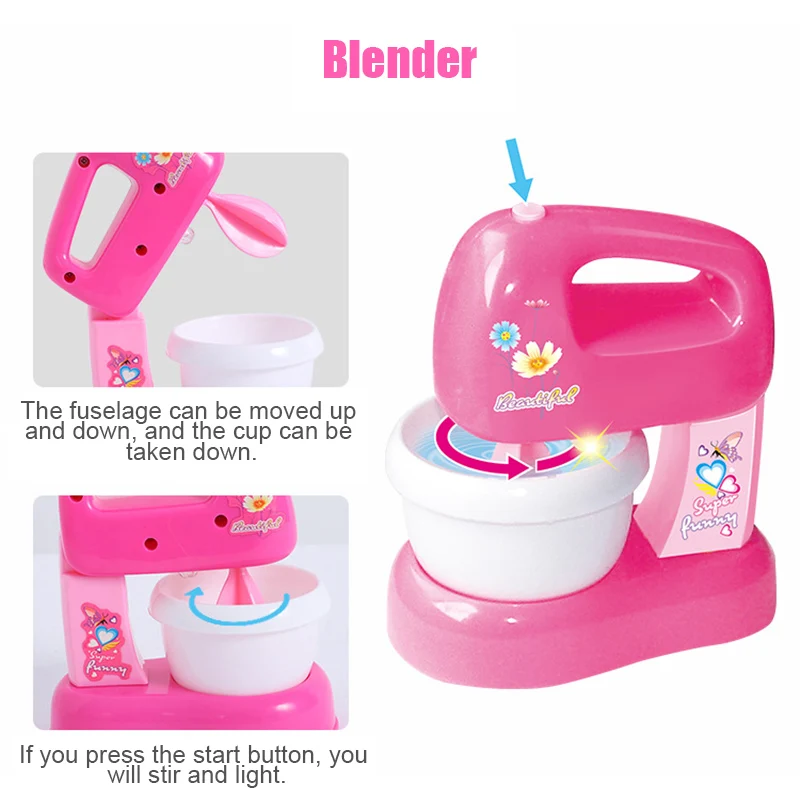 1 Set Kids Toy Electronic Washing Machine Mini Pretend Role Play Iron Fan Juicer Mixer YH-17