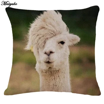 

Maiyubo Fashion Newest Punk Alpaca rock Printed Pillow Cushion Cover Linen Car-Cover for Sofa funny Car Decorative Wholesale