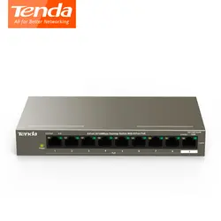 Tenda TEF1109P-8-63W Fast Ethernet Full-Duplex 10/100 Мбит/с 1,8 Гбит/с переключатель емкости 58 Вт, 250 м, 6KV Lightning Protection