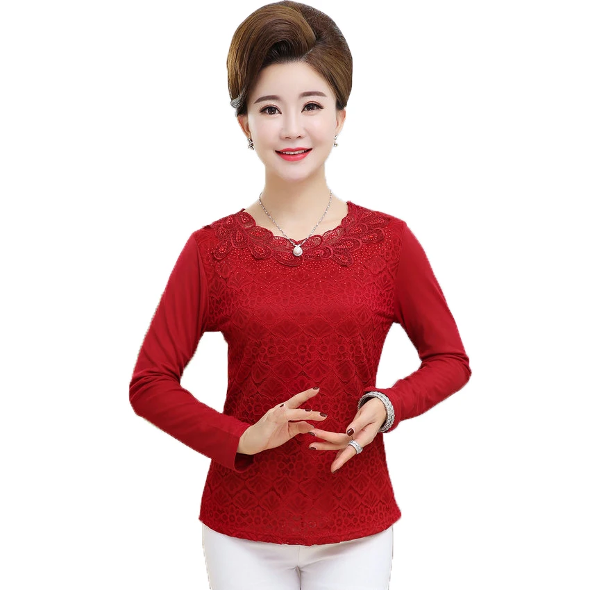 Pink lace blouses for women over 50 clothing