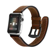 2018 New Band For Apple Watch 38mm 42mm Cowhide Strap For iwatch Series 1 2 3 Genuine Leather Fashion Sewing line Bracelet Belt