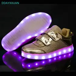 Детские светящиеся туфли 2018 Новинка весны USB Зарядное устройство со светодиодной подсветкой светящиеся Кроссовки для девочки огни детская