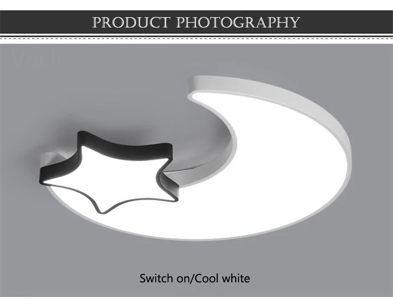 Черный белый Звезда Луна спальня потолочный светильник ing светильник Современный ребенок дети детская комната светодиодные лампы для дома потолок