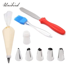 Unibird 9 шт./компл. инструменты для украшения торта обледенение трубопроводов насадки для кондитерского шприца скребок шпатель для теста резак кисточка для масла набор форм для выпечки