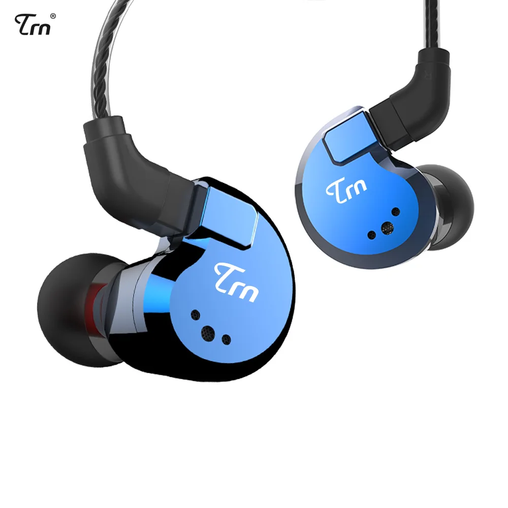 AK TRN V80 2BA+ 2DD Гибридный Металлический наушник в ухо IEM HIFI DJ монитор для бега спортивные наушники ушные наушники гарнитура наушники Im2/IM1 X6 - Цвет: blue no mic