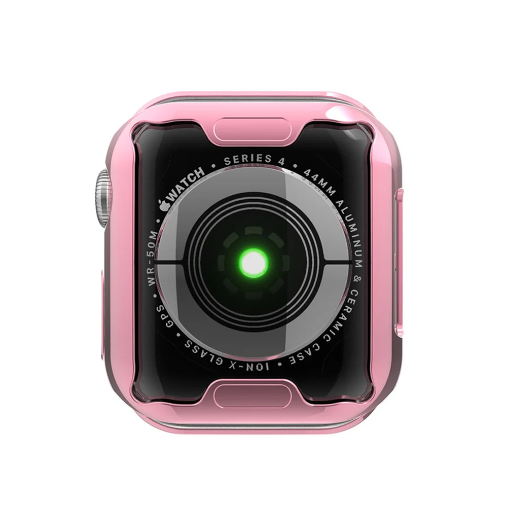 Защитный чехол для Apple Watch Series 5, 4, 3, 2, 1, модный светильник, покрытие из мягкого ТПУ, полное покрытие, спортивный бампер 40 мм, 44 мм, 38 мм, 42 мм